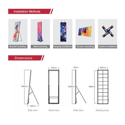 P1.9 Slimme LEIDENE Affichevertoning, het Draagbare Commerciële LEIDENE Scherm 2.5cm Dikte